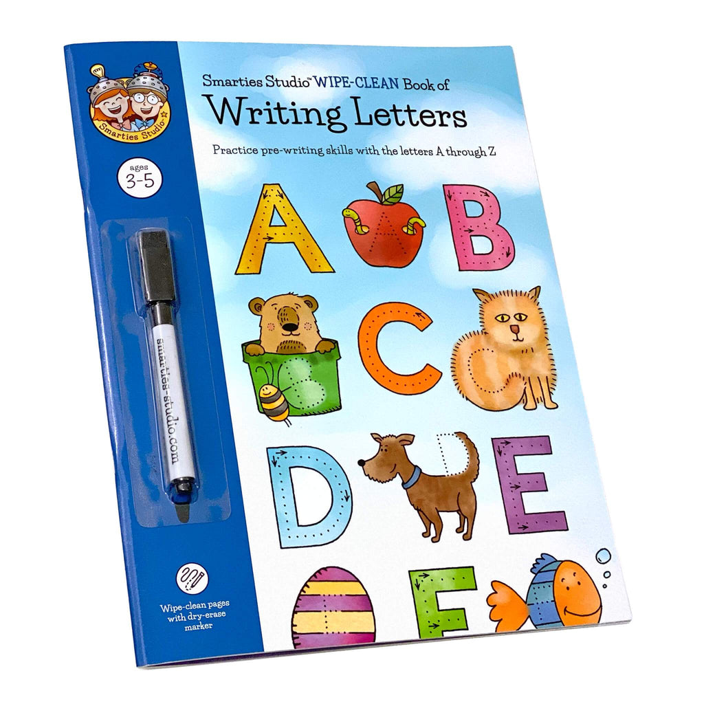 Smarties Studio Wipe Clean Book of Writing Letters - Front Cover