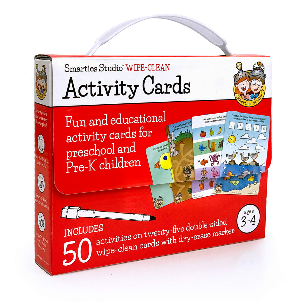 Smarties Studio Wipe Clean Activity Cards for Ages 3-4 ~ Box Front